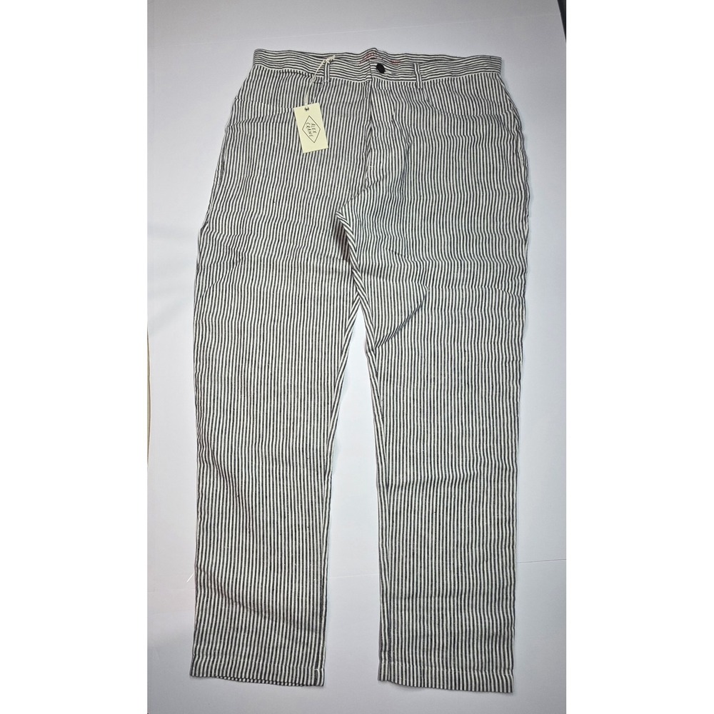 Alex Crane Mens Size 32 100% Linen Striped Pant New With Tags NWT